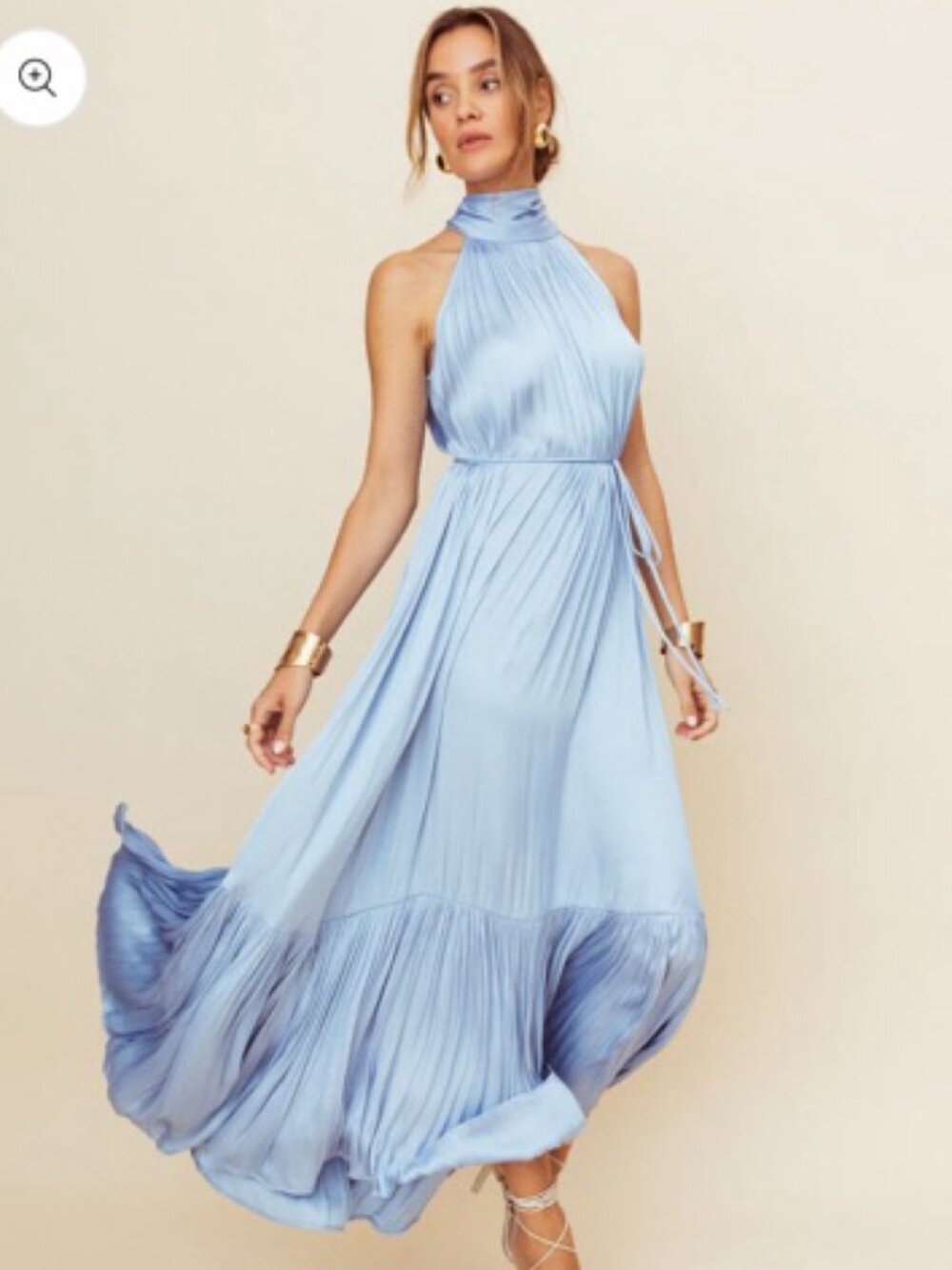 Light Blue Dress Size S Blue Halter Maxi Gown